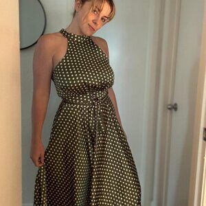 Rare Green Silk Polkadot Dress